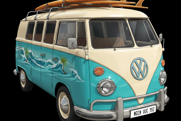 Bus of surfers