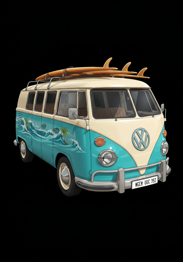 Bus of surfers