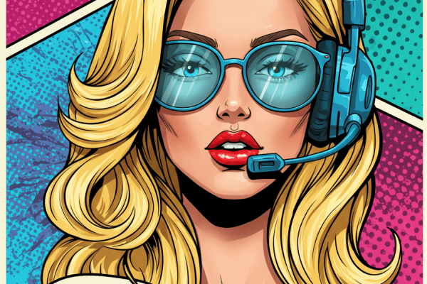 Woman in headphones
