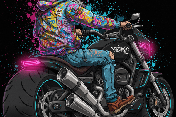 Grandparents on a motorcycle