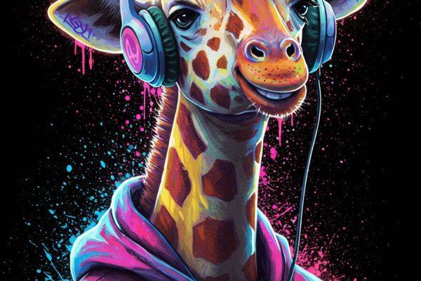 Animals in headphones
