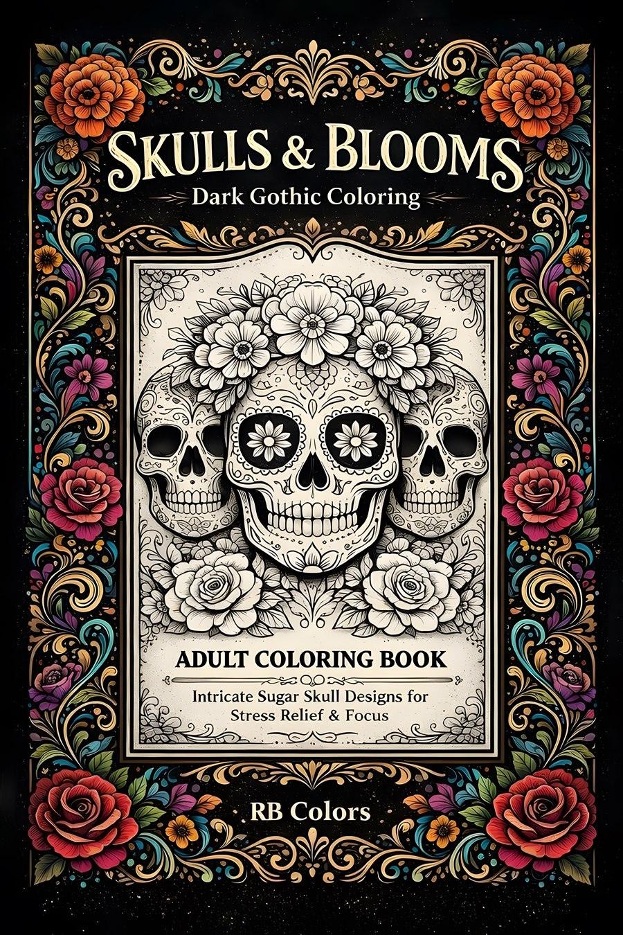 Dark Skulls coloring book cover