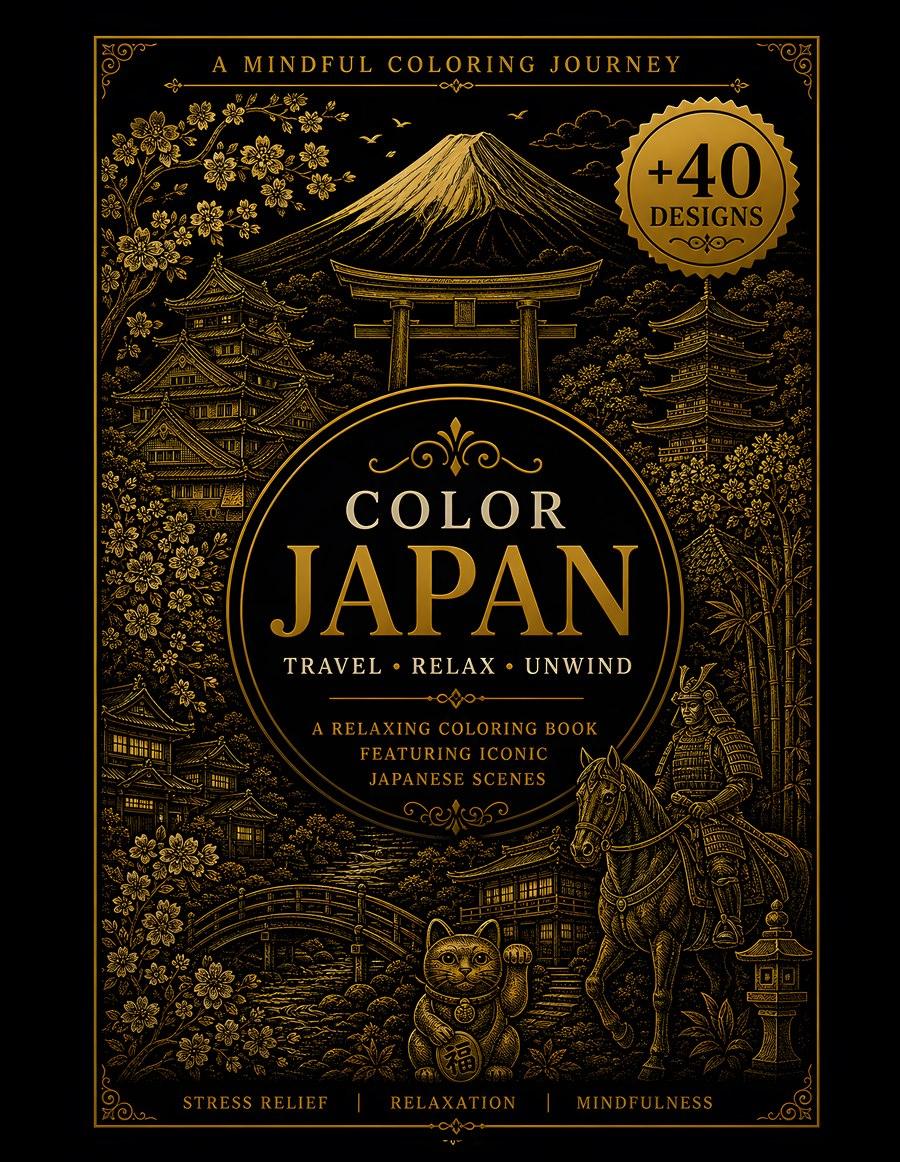 Japan coloring book cover