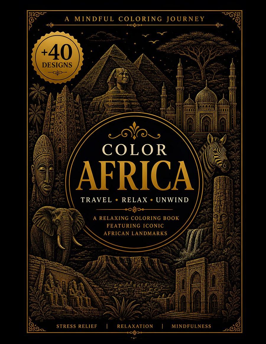Journey Through Africa coloring book cover